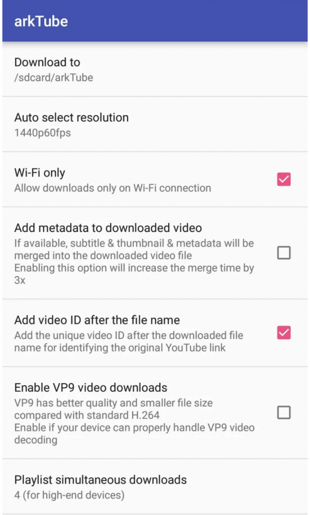 arkTube YouTube video Downloader