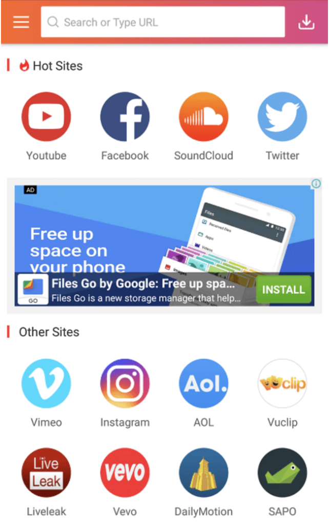 InsTube app for YouTube Downloader on Android