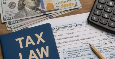 U.S. tax code documents and calculator representing recent American tax law changes