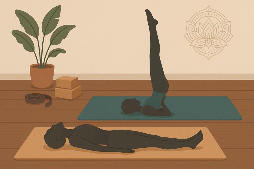 Matsyasana and Sarvangasana poses illustrating complementary benefits in yoga practice