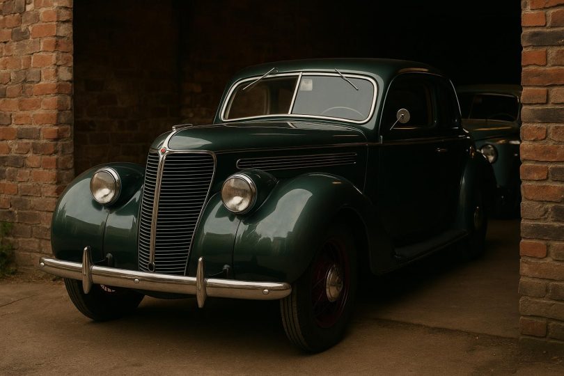 Classic vintage car showcased, symbolizing Judge David Bell’s thoughtful collecting approach