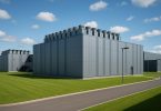 Modern data center facility showcasing racks of servers and advanced cooling infrastructure